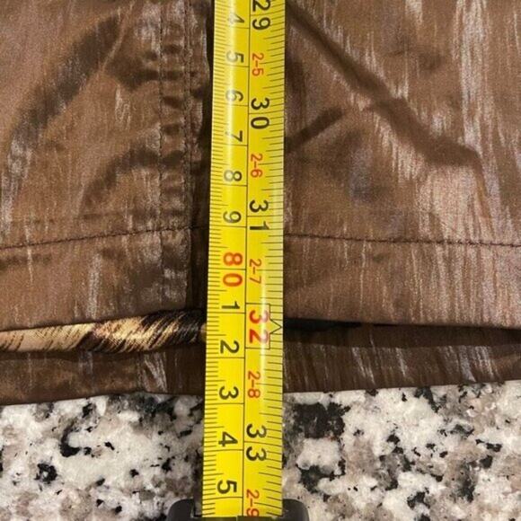 Vintage Y2K Metallic Brown Animal Print Lined Jacket Womens Medium Zip Snap Coat - Picture 10 of 16